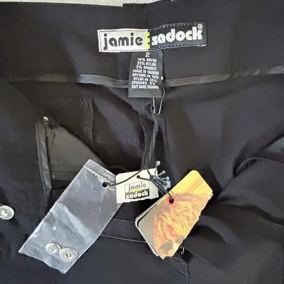 Jamie Sadock Golf Crop Pants Womens Size 2 Black 28x22 Tapered Leg 91301 NWT - Picture 3 of 16